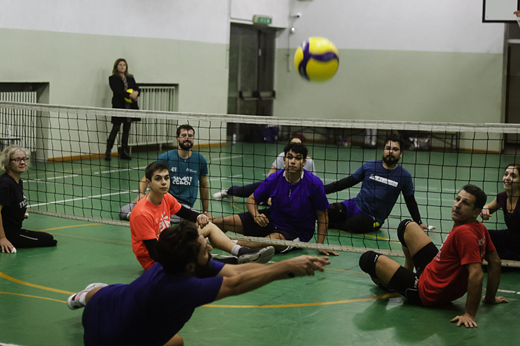 Allenamento di sitting volley